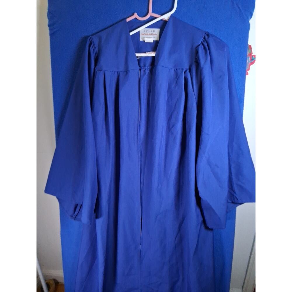 Royal Blue Graduation Gown Robe size 5'9" - 5'11" Unisex High School College - Picture 4 of 16